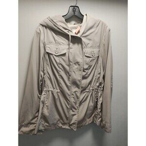 Geox Respira Women's Gray Nylon Windbreaker Jacket Sz 10 Made In Italy